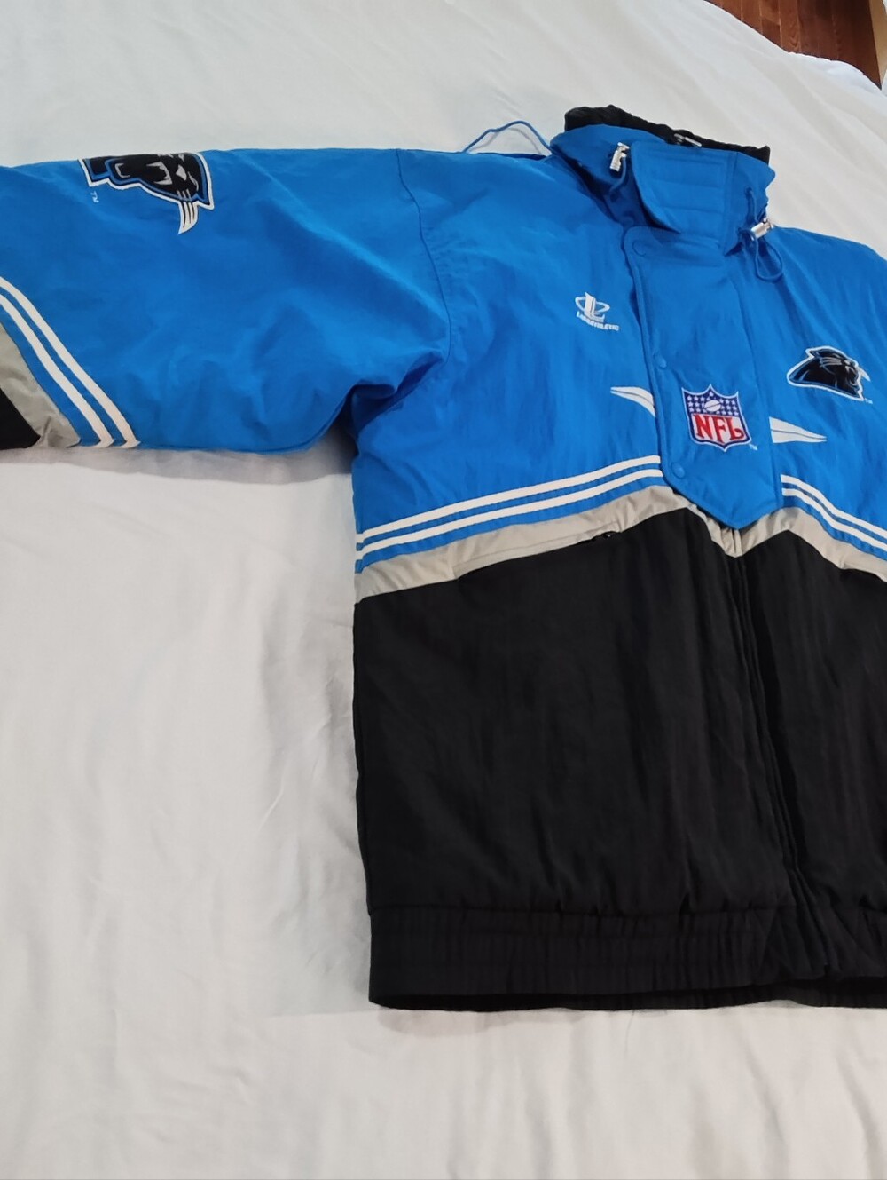 Vintage 1990's Logo Athletic NFL Carolina Panthers Colorblock Jacket, Size L Men